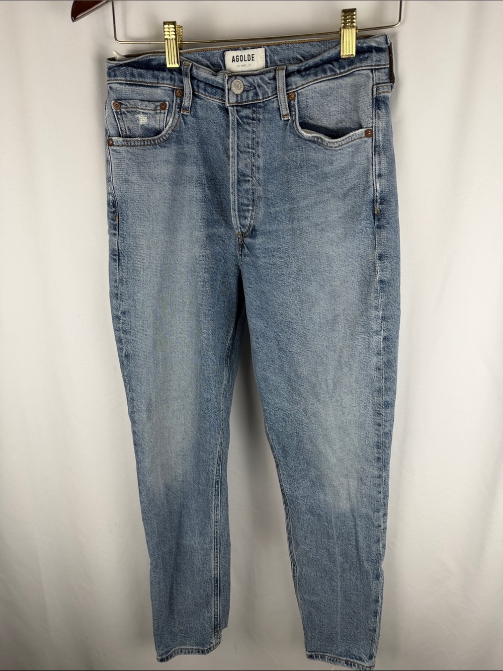 Agolde Light Wash Slim Straight Jeans